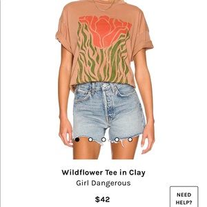 Girl Dangerous wildflower tee in clay size xs